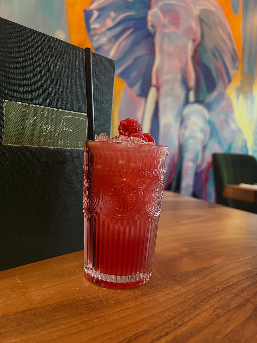 A red cocktail at the bar